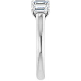 10K Gold Emerald Natural Diamond Five-Stone Anniversary Band – 1 3/4–5 CTW - White Gold - view 4