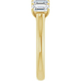 10K Gold Emerald Lab-Grown Diamond Five-Stone Anniversary Band – 1 5/8–5 CTW - Yellow Gold - view 4