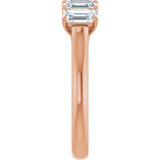 10K Gold Emerald Lab-Grown Diamond Five-Stone Anniversary Band – 1 5/8–5 CTW - Rose Gold - view 4