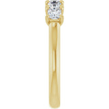 10K Gold Square Lab-Grown Diamond Five-Stone Anniversary Band – 1/2–1 9/10 CTW - Yellow Gold - view 4