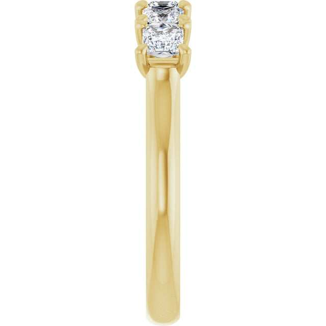 10K Gold Square Lab-Grown Diamond Five-Stone Anniversary Band – 1/2–1 9/10 CTW - Yellow Gold - view 4