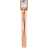 10K Gold Square Lab-Grown Diamond Five-Stone Anniversary Band – 1/2–1 9/10 CTW - Rose Gold - view 4