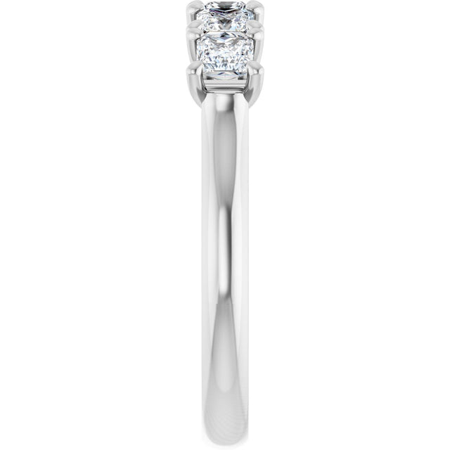 Platinum Square Lab-Grown Diamond Five-Stone Anniversary Band – 1/2–7 CTW - view 4