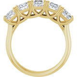 10K Gold Square Lab-Grown Diamond Five-Stone Anniversary Band – 2–7 CTW - Yellow Gold - view 2
