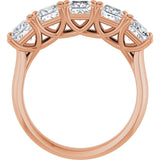10K Gold Square Natural Diamond Five-Stone Anniversary Band – 1 9/10–5 1/5 CTW - Rose Gold - view 2