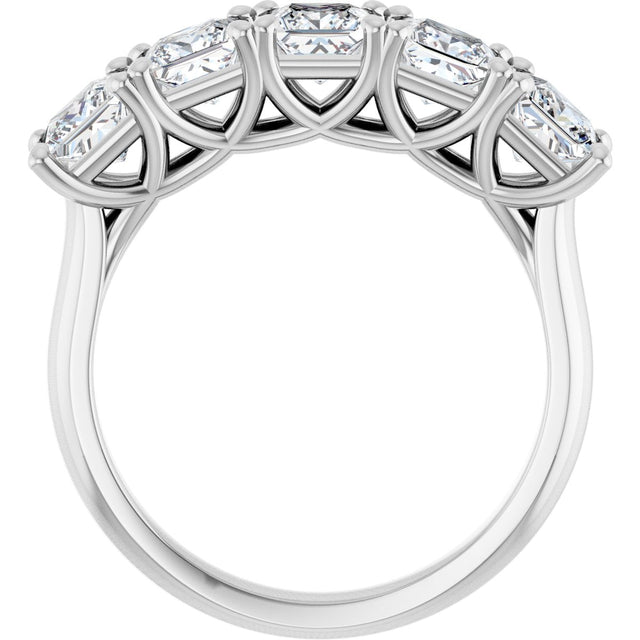 Platinum Square Lab-Grown Diamond Five-Stone Anniversary Band – 1/2–7 CTW - view 2
