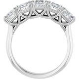 Platinum Square Natural Diamond Five-Stone Anniversary Band – 1/3–5 1/5 CTW - view 2