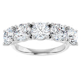 10K Gold Round Natural Diamond Five-Stone Anniversary Band – 3 1/6–4 1/4 CTW - White Gold - view 3