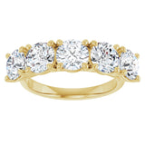 10K Gold Round Natural Diamond Five-Stone Anniversary Band – 3 1/6–4 1/4 CTW - Yellow Gold - view 3