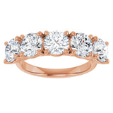 10K Gold Round Lab-Grown Diamond Five-Stone Anniversary Band – 2 5/8–4 CTW - Rose Gold - view 3