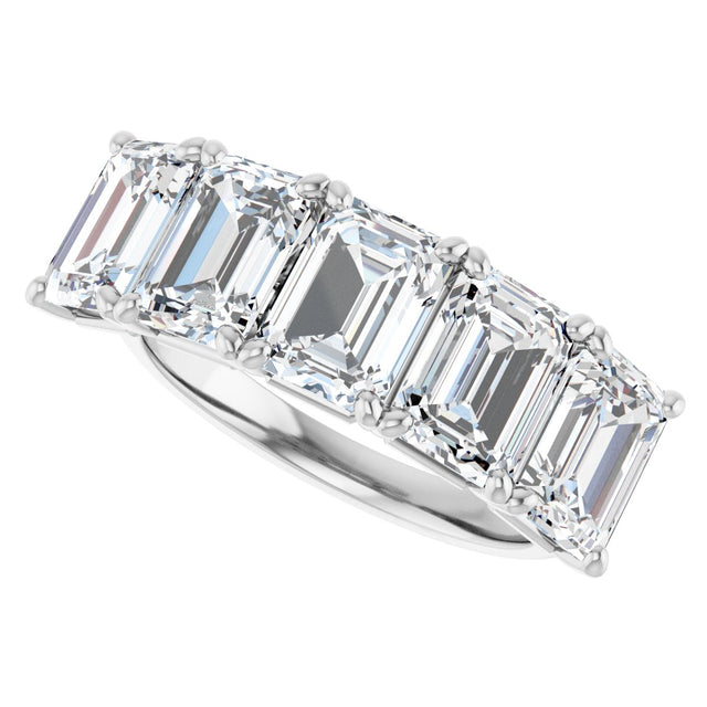 Platinum Emerald Lab-Grown Diamond Five-Stone Anniversary Band – 1 1/2–5 CTW - view 5