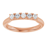 10K Gold Round Lab-Grown Diamond Five-Stone Anniversary Band – 1/6–3/4 CTW - Rose Gold - view 3