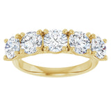 10K Gold Round Natural Diamond Five-Stone Anniversary Band – 1–2 5/8 CTW - Yellow Gold - view 3