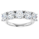 Platinum Round Lab-Grown Diamond Five-Stone Anniversary Band – 1/3–4 CTW - view 3