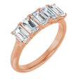 10K Gold Emerald Natural Diamond Five-Stone Anniversary Band – 1 3/4–5 CTW - Rose Gold