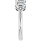 10K Gold Emerald Natural Diamond Five-Stone Anniversary Band – 1 3/4–5 CTW - White Gold - view 4