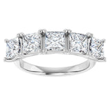Platinum Square Lab-Grown Diamond Five-Stone Anniversary Band – 1/2–7 CTW - view 3