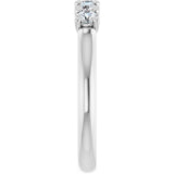 10K Gold Round Natural Diamond Five-Stone Anniversary Band – 1/3–3/4 CTW - White Gold - view 4
