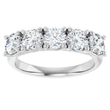 10K Gold Round Lab-Grown Diamond Five-Stone Anniversary Band – 1–2 1/2 CTW - White Gold - view 3