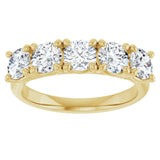 10K Gold Round Lab-Grown Diamond Five-Stone Anniversary Band – 1–2 1/2 CTW - Yellow Gold - view 3