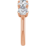10K Gold Round Lab-Grown Diamond Five-Stone Anniversary Band – 2 5/8–4 CTW - Rose Gold - view 4
