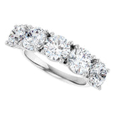 10K Gold Round Lab-Grown Diamond Five-Stone Anniversary Band – 2 5/8–4 CTW - White Gold - view 5
