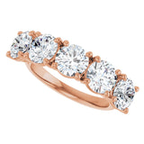 10K Gold Round Natural Diamond Five-Stone Anniversary Band – 3 1/6–4 1/4 CTW - Rose Gold - view 5
