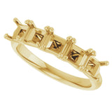 14K Gold Square Natural Diamond Five-Stone Anniversary Band – 1/3–1 1/2 CTW - Yellow Gold - view 5
