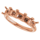 14K Gold Square Lab-Grown Diamond Five-Stone Anniversary Band – 1/2–1 1/2 CTW - Rose Gold - view 5