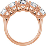 10K Gold Round Lab-Grown Diamond Five-Stone Anniversary Band – 2 5/8–4 CTW - Rose Gold - view 2