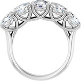 Platinum Round Natural Diamond Five-Stone Anniversary Band – 5.8 mm Stones - view 2