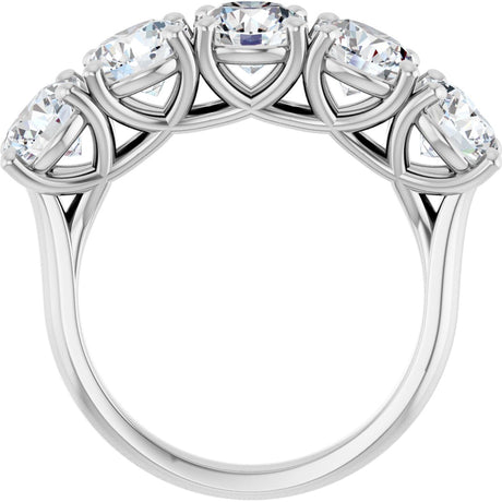 Platinum Round Natural Diamond Five-Stone Anniversary Band – 5.8 mm Stones - view 2