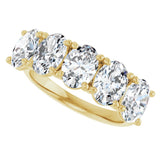 10K Gold Oval Natural Diamond Five-Stone Anniversary Band – 1 3/8–5 CTW - Yellow Gold - view 5