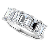 Platinum Emerald Lab-Grown Diamond Five-Stone Anniversary Band – 1 1/2–5 CTW - view 5
