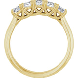 10K Gold Square Lab-Grown Diamond Five-Stone Anniversary Band – 1/2–1 9/10 CTW - Yellow Gold - view 2
