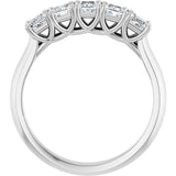 Platinum Square Natural Diamond Five-Stone Anniversary Band – 1/3–5 1/5 CTW - view 2