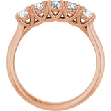 10K Gold Round Lab-Grown Diamond Five-Stone Anniversary Band – 1/6–3/4 CTW - Rose Gold - view 2