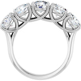 10K Gold Round Lab-Grown Diamond Five-Stone Anniversary Band – 2 5/8–4 CTW - White Gold - view 2