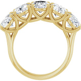 10K Gold Oval Lab-Grown Diamond Five-Stone Anniversary Band – 1–5 CTW - Yellow Gold - view 2