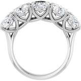 Platinum Oval Lab-Grown Diamond Five-Stone Anniversary Band – 1–5 1/2 CTW - view 2