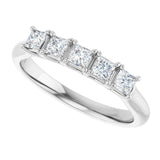 Platinum Square Lab-Grown Diamond Five-Stone Anniversary Band – 1/2–7 CTW - view 5