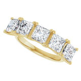10K Gold Square Lab-Grown Diamond Five-Stone Anniversary Band – 2–7 CTW - Yellow Gold - view 5