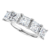 Platinum Square Lab-Grown Diamond Five-Stone Anniversary Band – 1/2–7 CTW - view 5