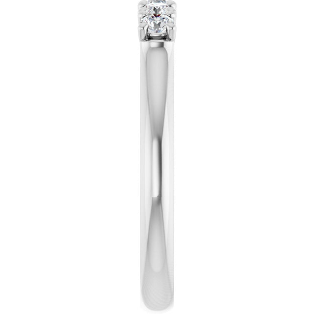10K Gold Round Lab-Grown Diamond Five-Stone Anniversary Band – 1/6–3/4 CTW - White Gold - view 4