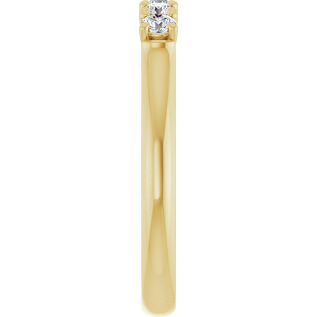 10K Gold Round Natural Diamond Five-Stone Anniversary Band – 1/3–3/4 CTW - Yellow Gold - view 4
