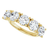 10K Gold Round Lab-Grown Diamond Five-Stone Anniversary Band – 2 5/8–4 CTW - Yellow Gold - view 5