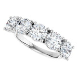 Platinum Round Natural Diamond Five-Stone Anniversary Band – 5.8 mm Stones - view 5