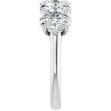 10K Gold Oval Natural Diamond Five-Stone Anniversary Band – 1 3/8–5 CTW - White Gold - view 4