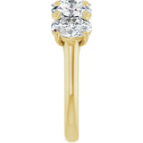 10K Gold Oval Lab-Grown Diamond Five-Stone Anniversary Band – 1–5 CTW - Yellow Gold - view 4