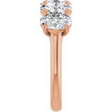 10K Gold Oval Lab-Grown Diamond Five-Stone Anniversary Band – 1–5 CTW - Rose Gold - view 4